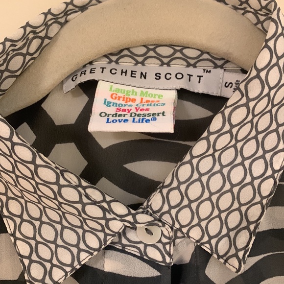 Gretchen Scott Grey and Cream Blouse - Picture 2 of 7